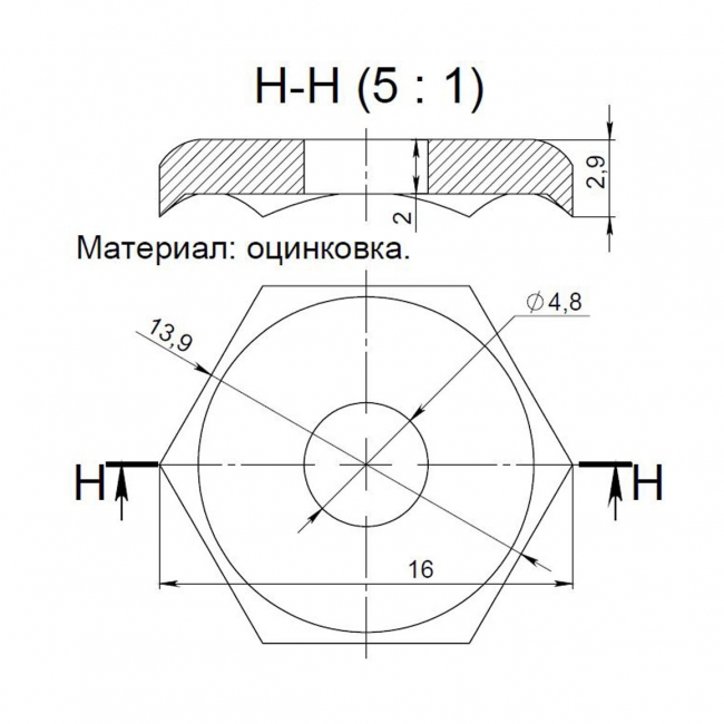 Шайба зубчатая малая оцинкованная